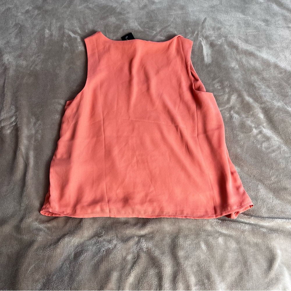 SUZY SHIER Salmon Pink Lined V Neck Flowy Sleeveless Tank Top - Size M | Office - Picture 8 of 10